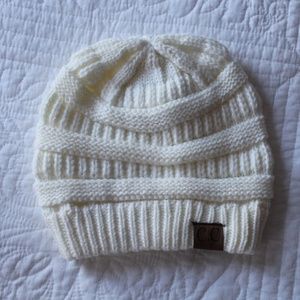 White Knit Winter Hat