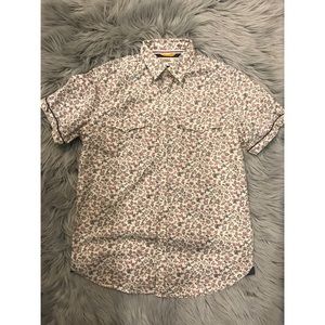 Mens Flower Print Short Sleeve Button Down!!!