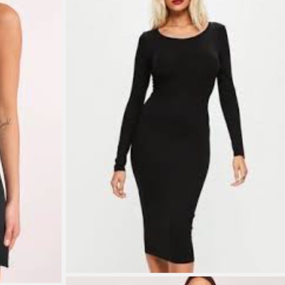‼️SOLD‼️ Black long sleeved body con dress.