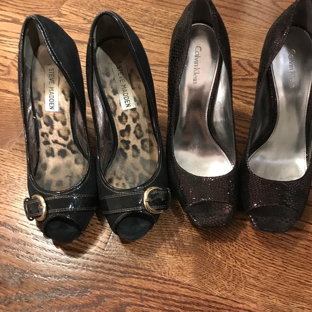 Set of peep toe heels Calvin Klein & Steve Madden