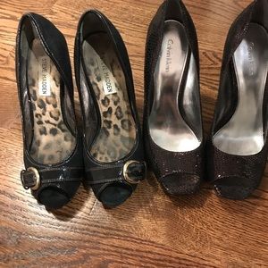 Set of peep toe heels Calvin Klein & Steve Madden
