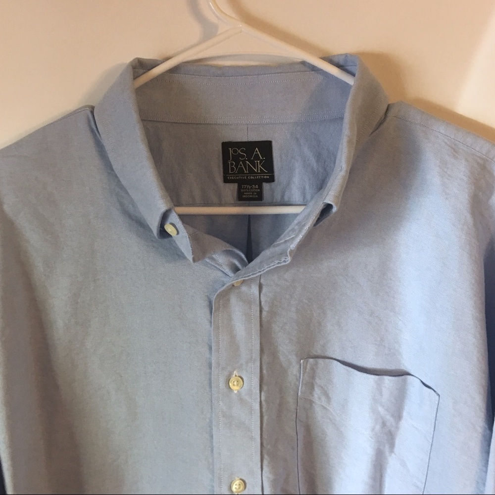 Jos. A. Bank LS Casual Dress Shirt Blue 17 1/2 34 - Picture 2 of 3