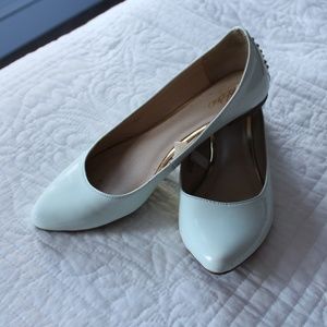 Mint Pointed Toe Flats w/ Stud Backs