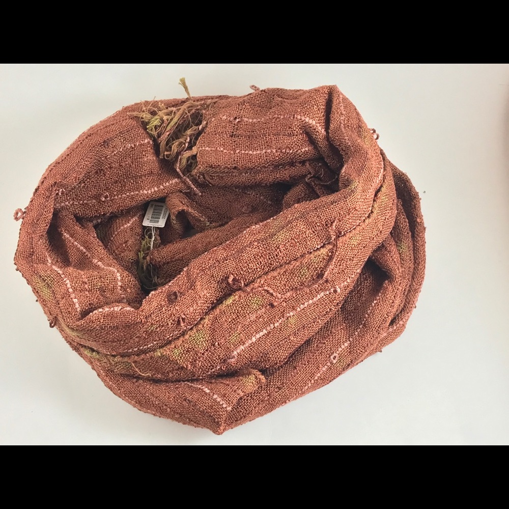 Unisex Orange Wool Scarf