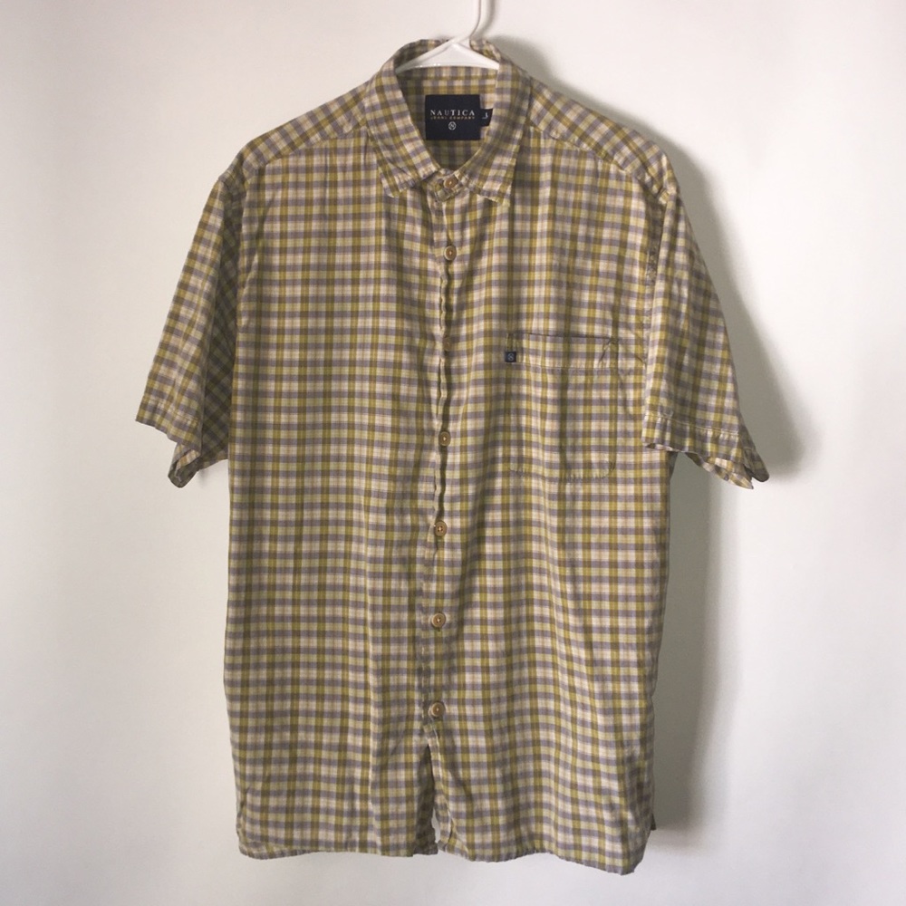 Nautica Men's Plaid SS Casual Button Up Shirt