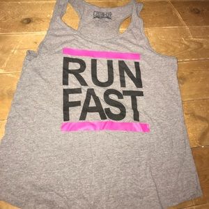 athletic tank “run fast” hardly worn