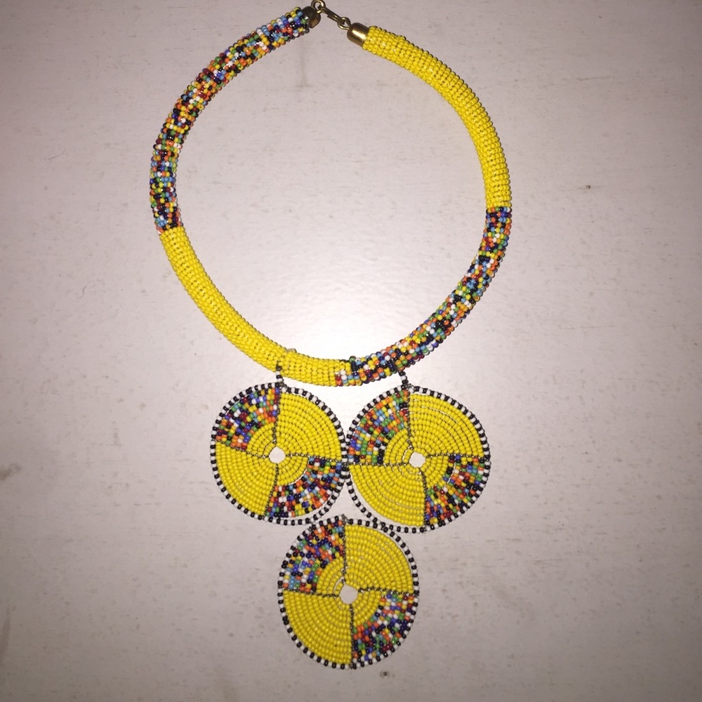 Handmade maasai beaded necklace.