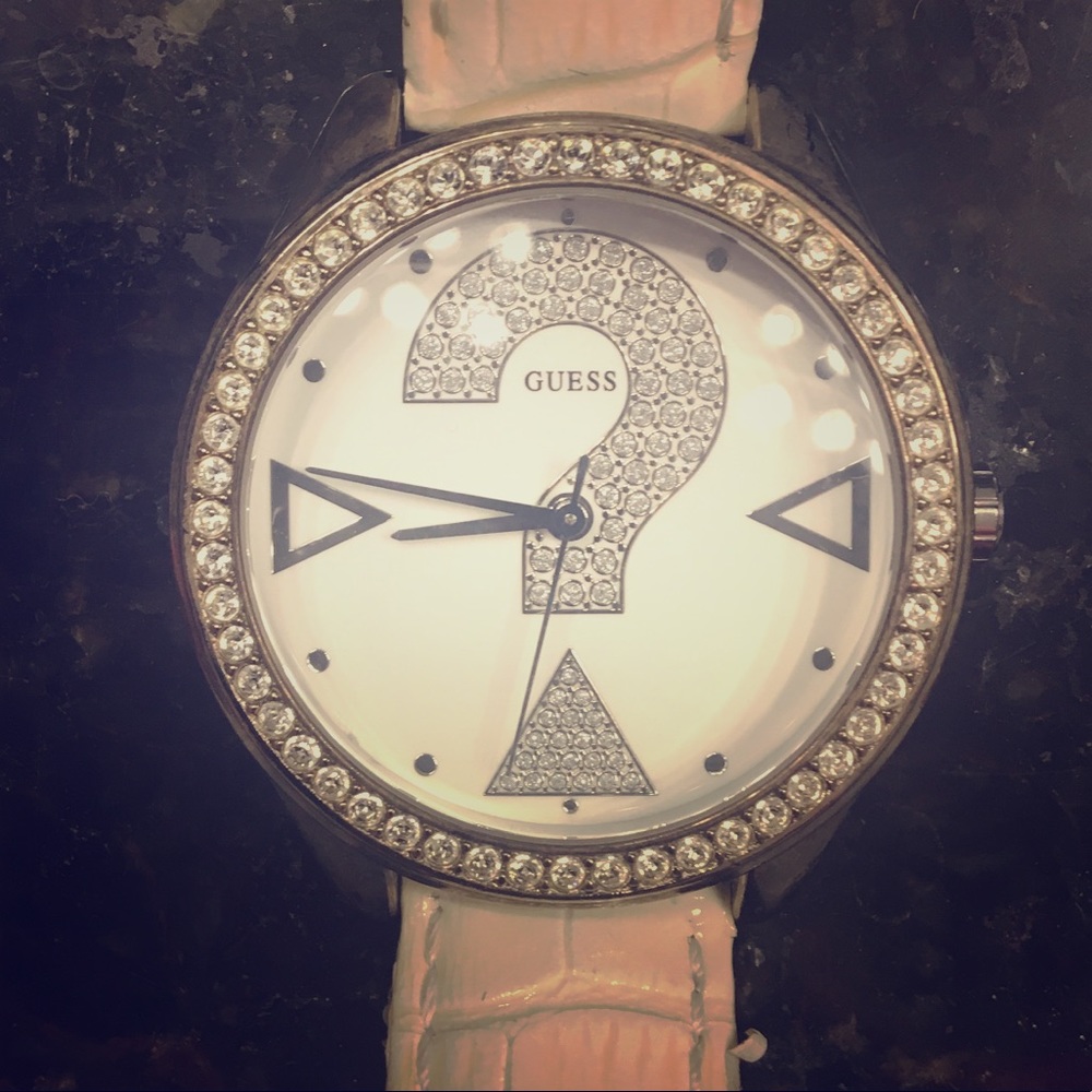 Guess White Leather Watch