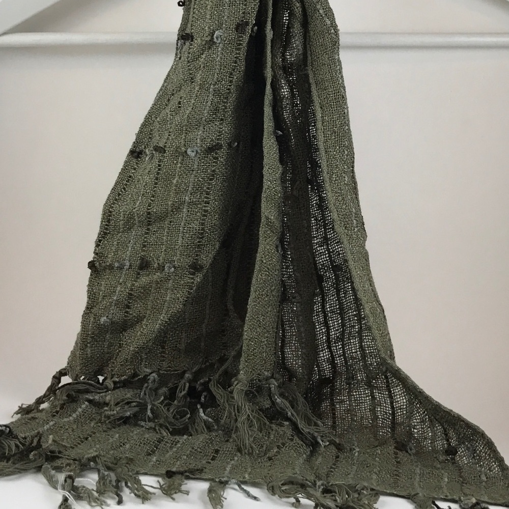 Unisex Green Knit Scarf