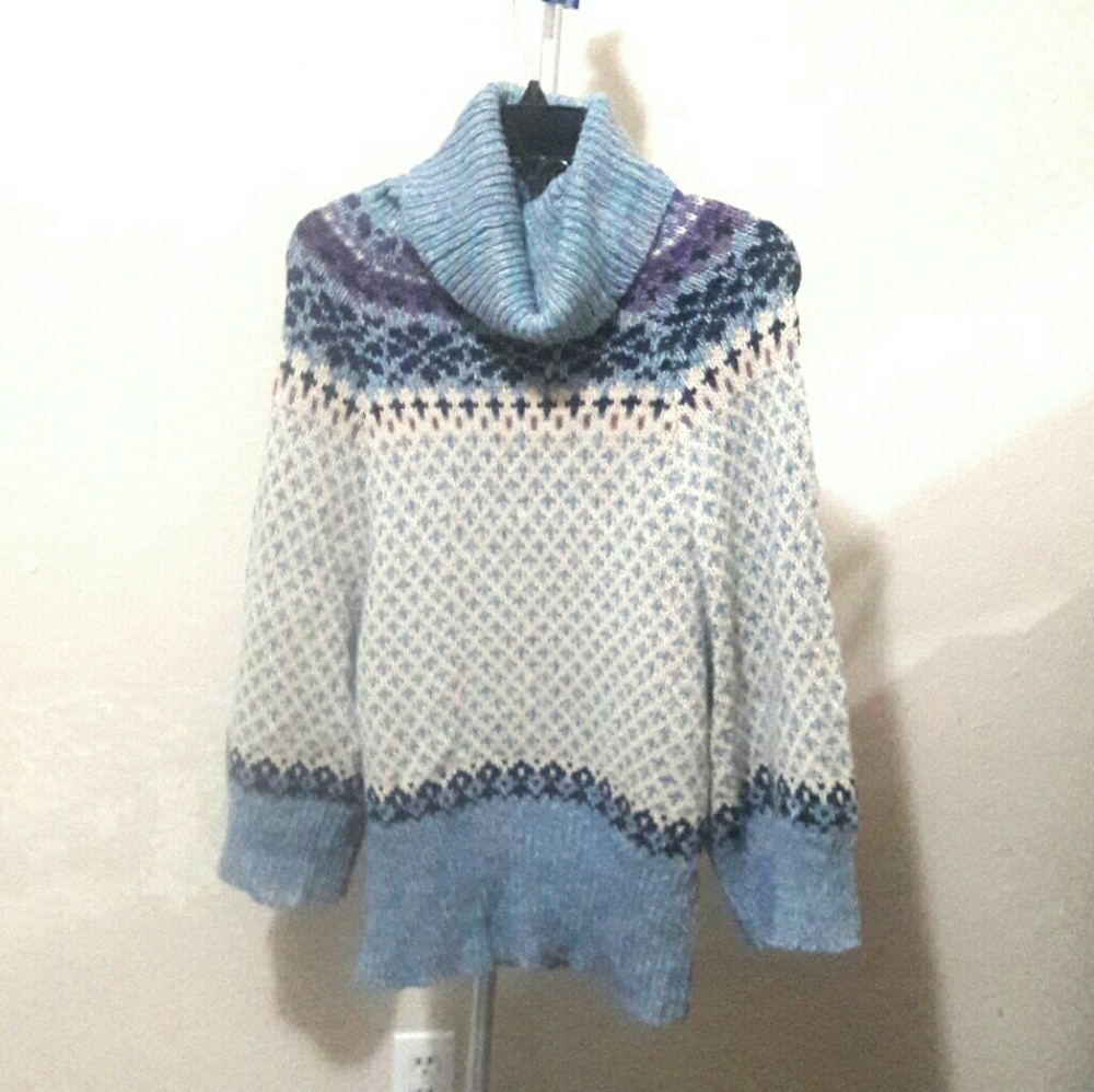 Baby Blue and Cream Cozy Sweater