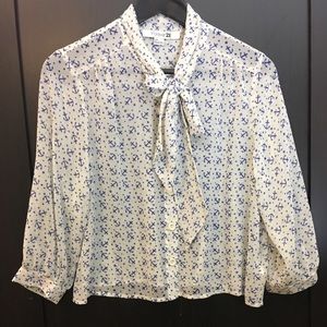 Forever 21 tie neck blouse
