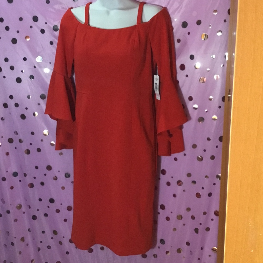 ๐HP๐Size 6 Flutter Sleeve Dress R & M Richards - Picture 2 of 3