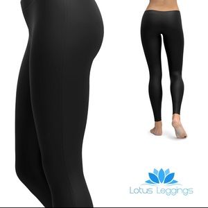 Solid Black Cotton Leggings NWT