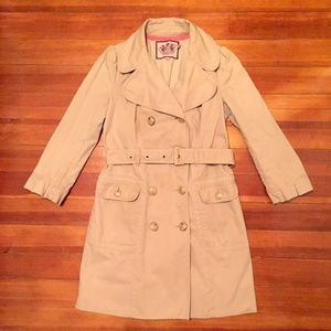 Juicy Couture Tan Belted Ruffle Trench Coat