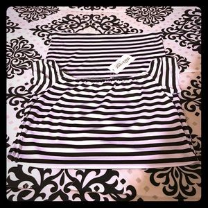 Black & White Off The Shoulder BodyCon Dress