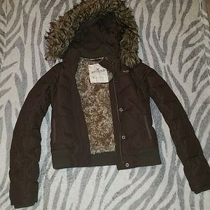 Hollister feather coat size S