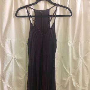 Express Plum Fit and Flare Dress