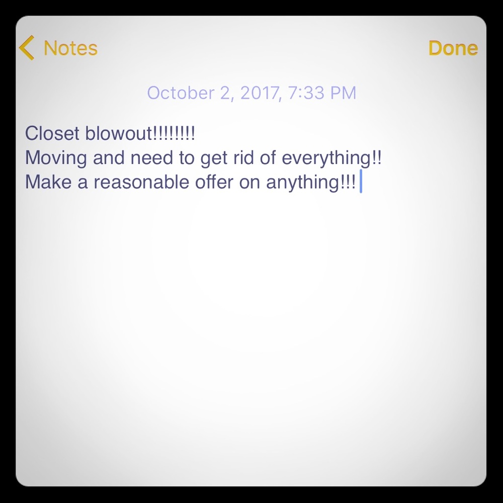Closet blowout!