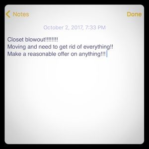 Closet blowout!