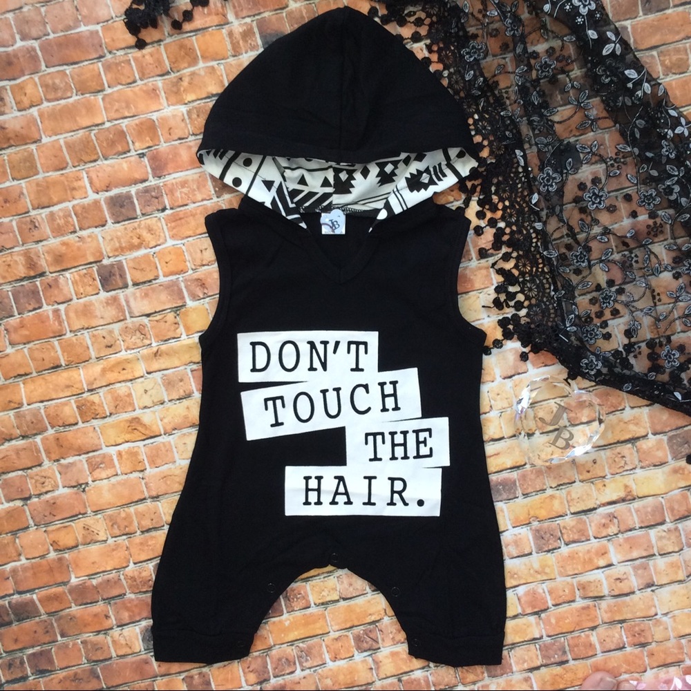 Boutique Baby Unisex DON'T TOUCH THE HAIR Romper