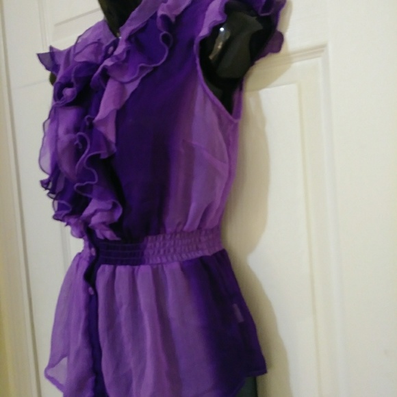 Tramp Purple Ruffle Blouse - Picture 3 of 6