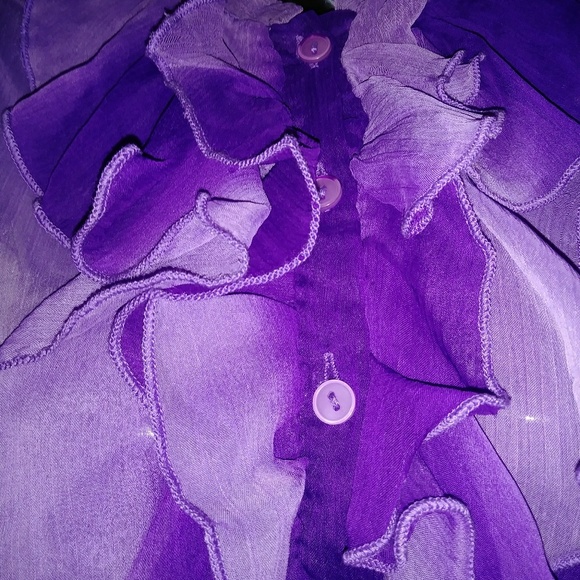 Tramp Purple Ruffle Blouse - Picture 4 of 6