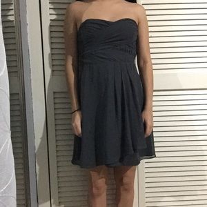 Gray strapless dress