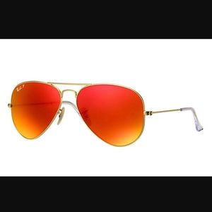 Ray-Ban: red reflective aviator, perfect condition