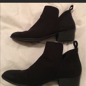 Adorable black faux suede booties