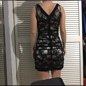 Express black and rose lacy dress