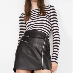 Zara mini skirt faux leather with zips xs