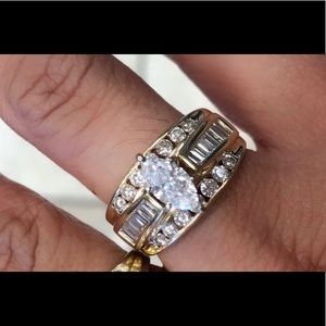 SOLD14k yellow gold ring 2carat tested diamond