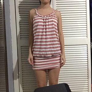 Pink and white Striped Dress