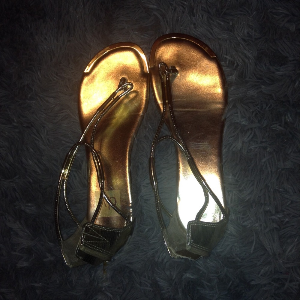 gold zip-up sandals