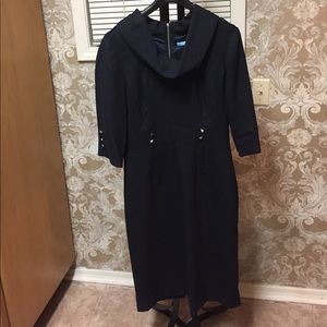 Black cowl neck dress