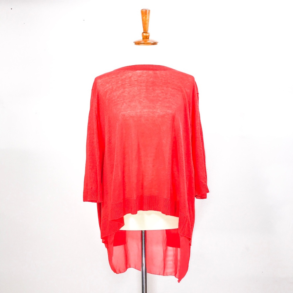 Prive Burnt Orange quarter sleeve top Size XL