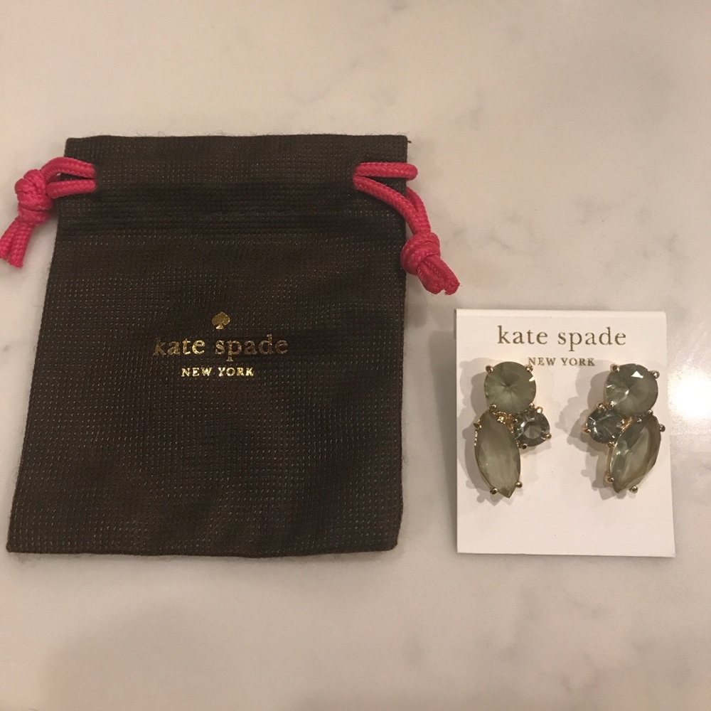 Kate Spade earrings dark grey stone