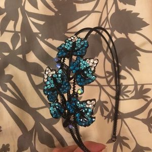 Blue sequined headband