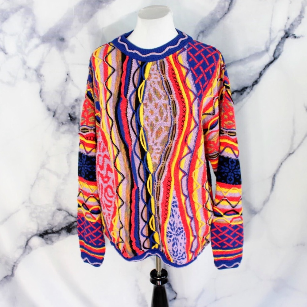 Bergati VTG Coogi Style Cosby Notorious BIG Crewnk