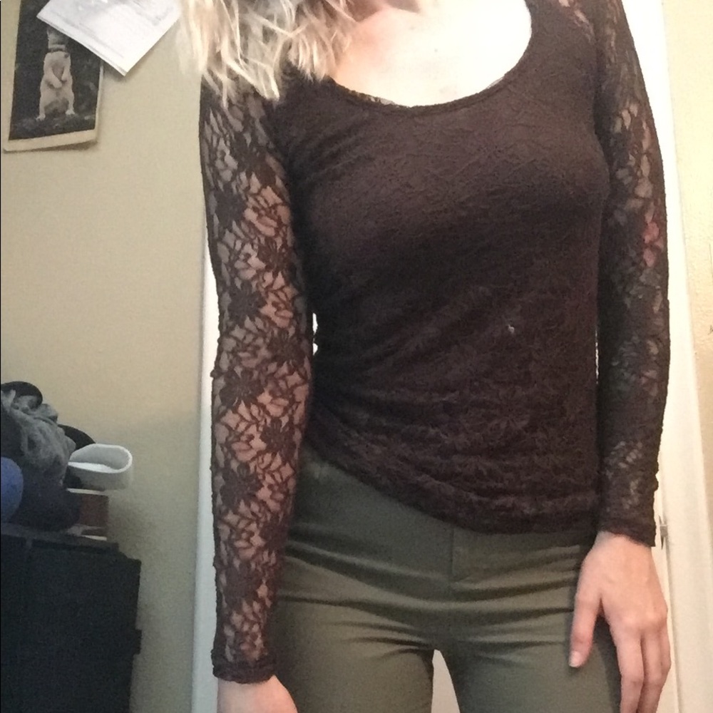 Long sleeve lace blouse
