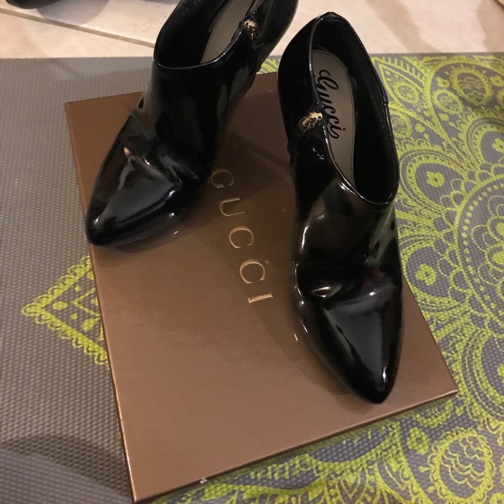 Gucci well loved patent boots