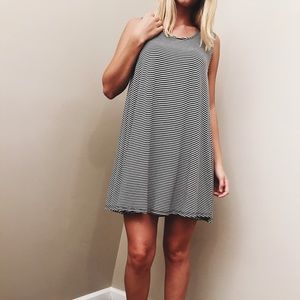 Short black and white striped dress