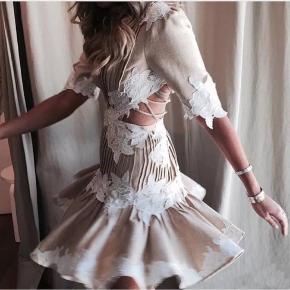 π SOLD π ZIMMERMANN Mischief Rosette Laced Dress - Picture 1 of 8
