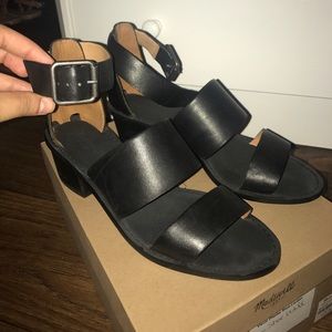 Double Strap Block-Heel Sandals