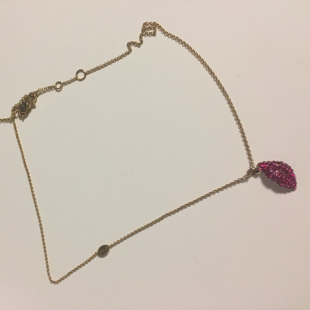 Juicy Couture Pave Lips Necklace