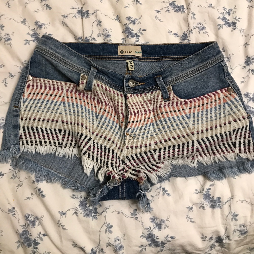 Roxy colorful jean shorts