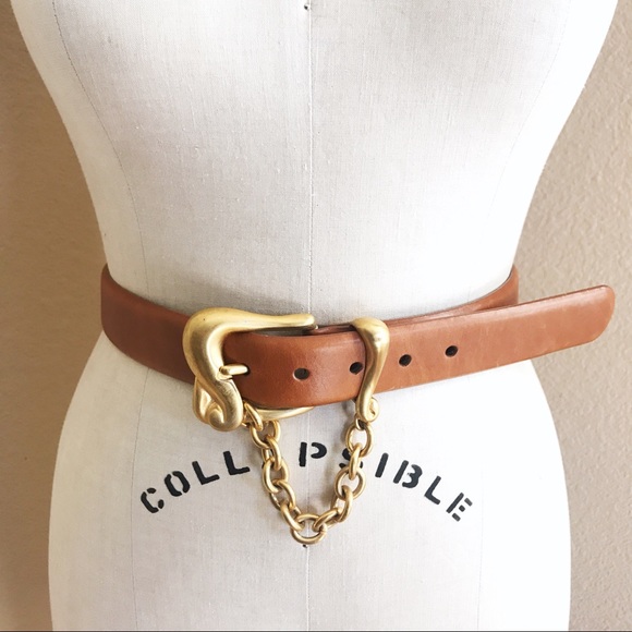 Dkny Accessories - Vintage DKNY 90’s Italian Leather & Gold Belt