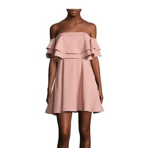Keepsake serenity tiered mini dress dust pink xs