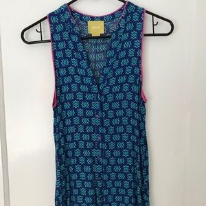 Anthropologie Maeve blue sleeveless top size 2