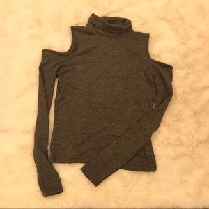 Open-Shoulder Turtleneck Sweater